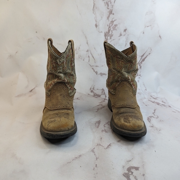 Ariat Boot Boys 3 Workhog Western Cowboy Cowgirl Kid Youth Brown Leather 1007836 - Picture 3 of 12